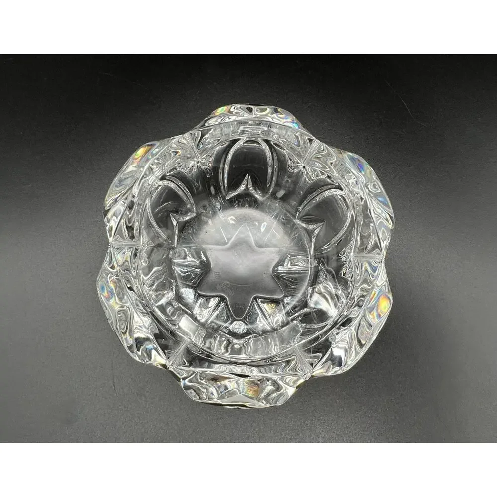 Waterford Crystal Lotus Shaped Votive Tea Light Candle Holder 2.5” Elegant Glass